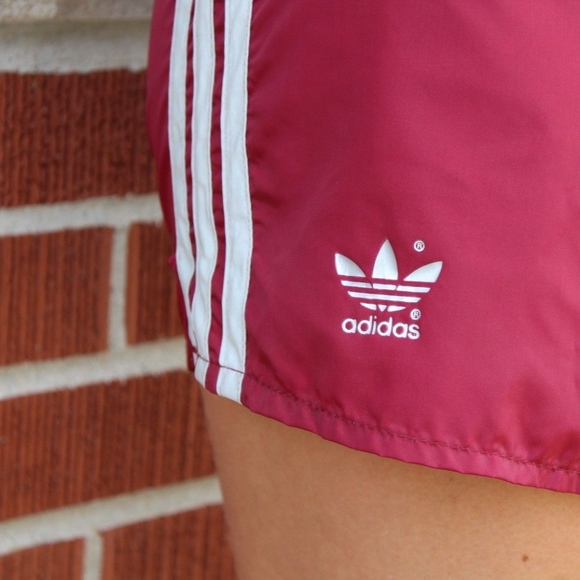 Vintage Adidas Womens Sexy Spell Out Shorts Maroon - Picture 8 of 8